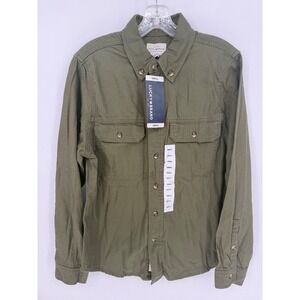 Lucky Brand Mens Long Sleeve Button Down Shirt Olive Green Casual Top Size Small